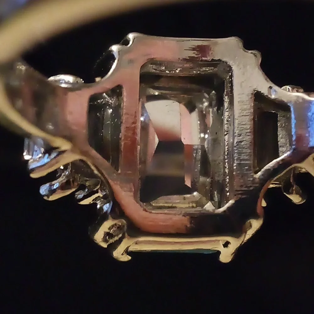 NWOT - Moissanite Aquamarine Gorgeous Rings for Women - Size 9 1/2 - Picture 6 of 10